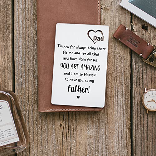 TRCENDE Fathers Day card for Stepdad, Dad Birthday Gifts from Daughter Birthday Wallet Card for My Dad, Dad Wallet Card from Kids Baby for Valentine’s Day Gifts xdad93