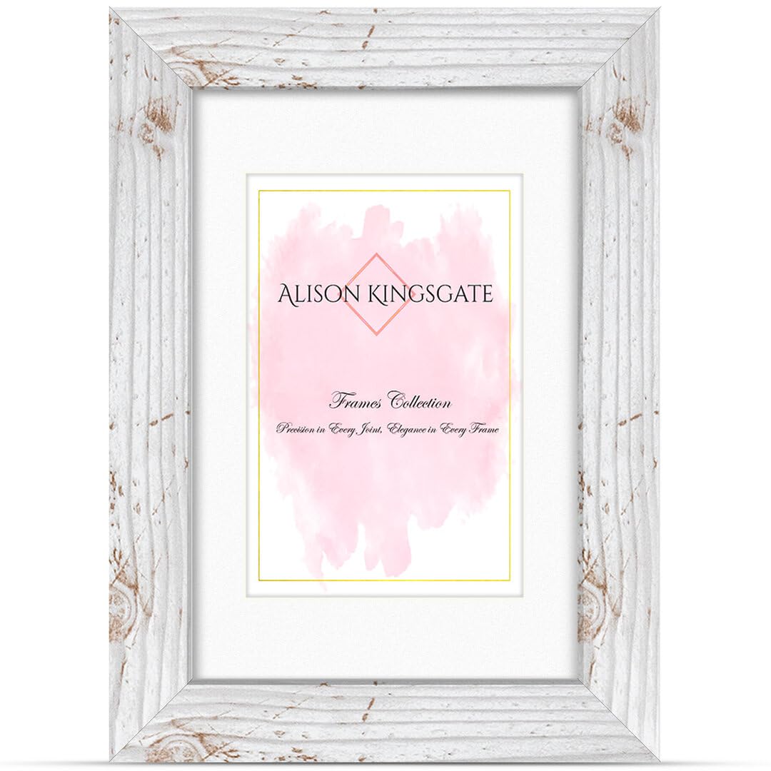 Alison Kingsgate 12X10 White rustic Picture Frame with Mount for 10x8 Photo