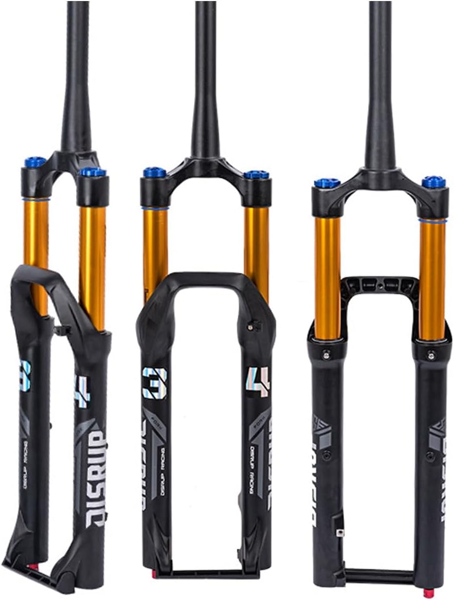 MTB Air Fork 26 27.5in Mountian Bike Suspension Fork Travel 140mm 1-1/8" Straight/Tapered Tube Front Fork Rebound Adjustable QR 9X100MM Manual Lockout