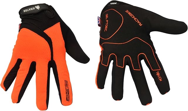 KRATOS Cycling Gloves Full Finger Mountain Bike Gloves Gel Padded Touchscreen MTB racing bicycle BMX for Kids Men Women