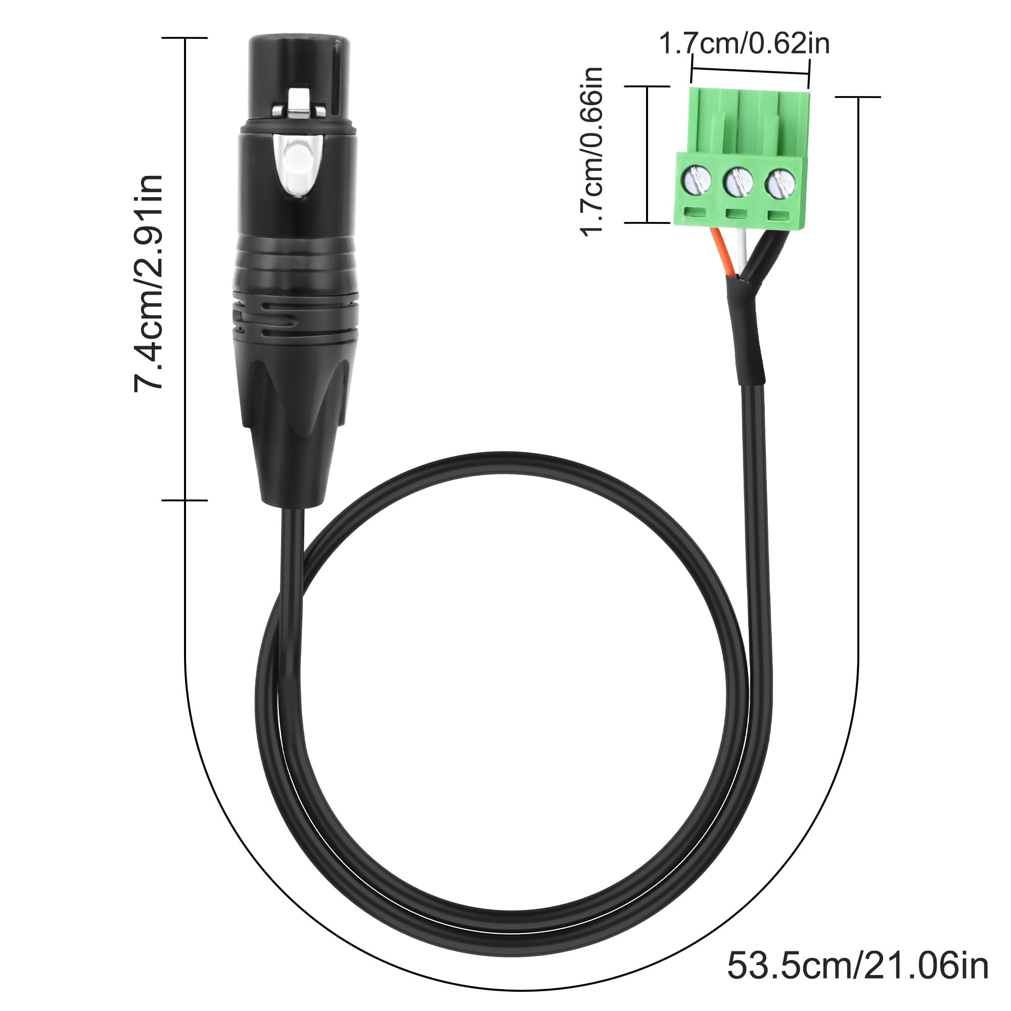 XMSJSIY XLR to 3-pin Phoenix Cable XLR 3P Female to PHX3M NBKF/2EDG-5.08 3pin PCB Screw Terminal Block Adapter Connector Cord for Speakers - Image 2