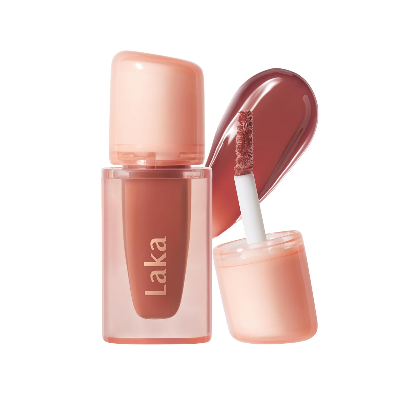 Laka Jelling Nude Gloss Mini, 1.9g/0.07oz, Sheer Hydrating Lip Oil with No Stain, Non-Sticky, Nourishing Gloss for a Glowy Look, K-Beauty (#307 Cocoring)