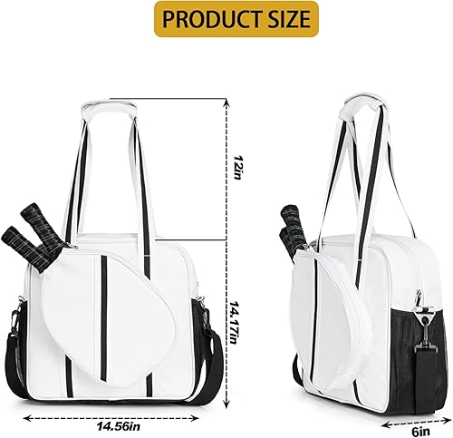 Miniatura 3 de SPOENGRU Small Pickleball Bag, Pickleball Bag for Women and Men, Pickleball Paddle Shoulder Tote Bag with Paddle Pocket and Water Bottle Holder