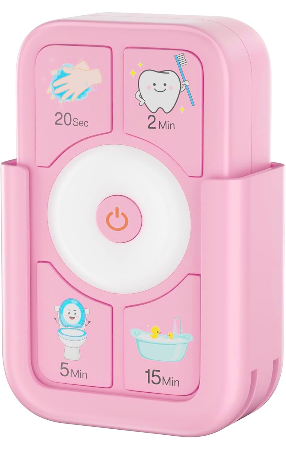 Timer for Kids Brushing: 2 Minutes Teeth Brush 20 Seconds Hand Washing 5 Min Toilet 15 Min Shower, Time Management Tool for Children - Pink Gifts for