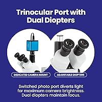 Vista 6 de AmScope SM-3T microscopio estéreo trinocular profesional con zoom estereoscópico SM-3T con control simultáneo de enfoque, oculares WH10x, aumento
