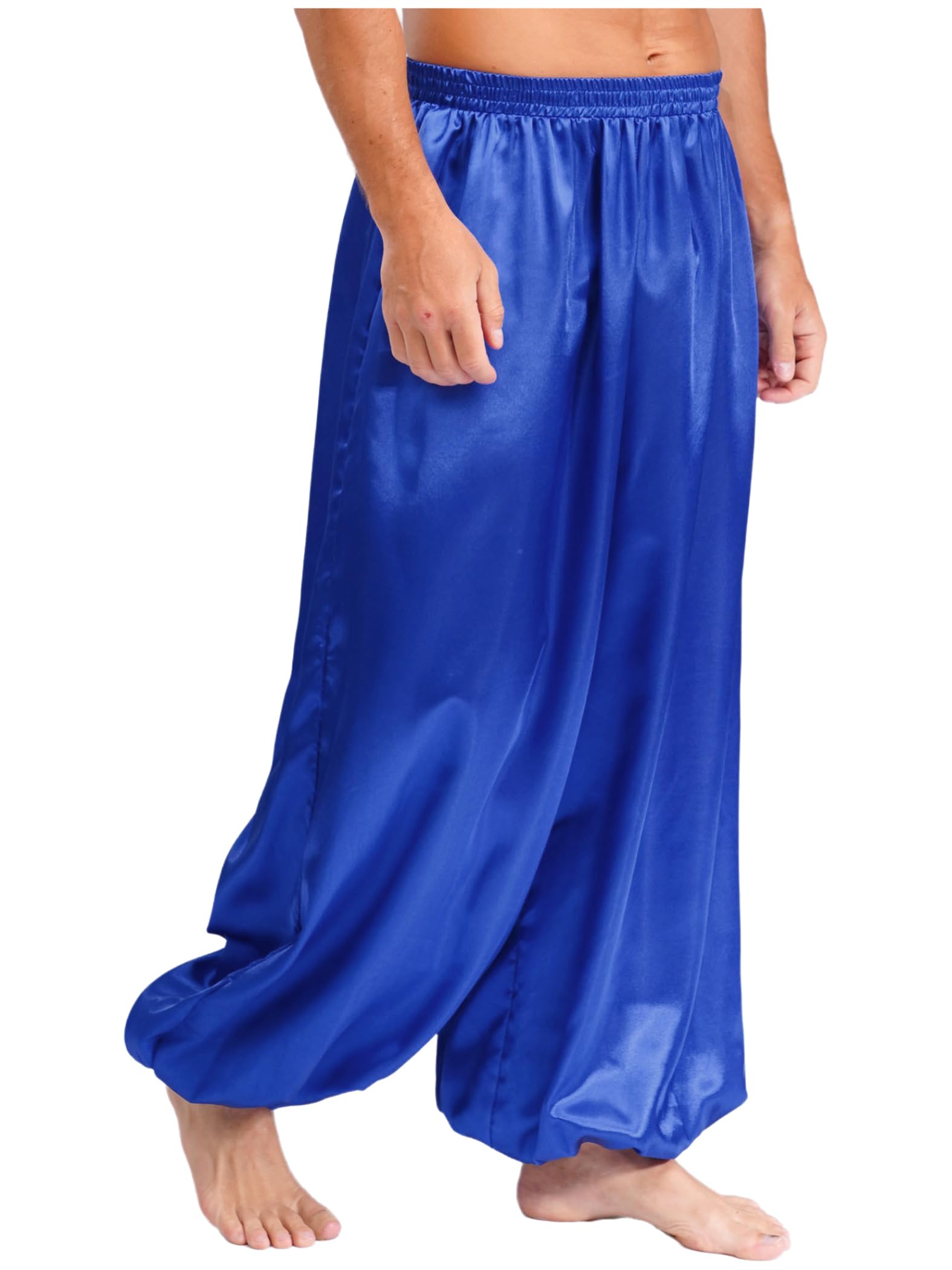 Pantalones De Harén Para Hombres Disfraz De Príncipe Árabe Satén Holgados