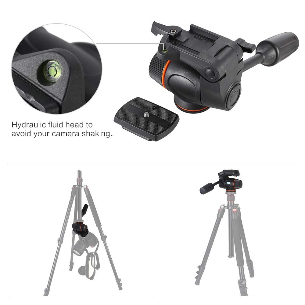 Titular de la lente de la cámara La cámara de vídeo hidráulica Cabeza Placa de fluido LANZAMIENTO / w rápida for la toma de DSLR videocámara de la cámara del trípode de Monopod de Cine Trípode para cá