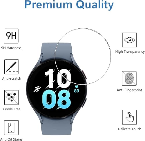 Miniatura 2 de Protector de pantalla de vidrio templado para Samsung Galaxy Watch 5 (1.732 pulgadas), antiarañazos, antihuellas, protector de pantalla HD