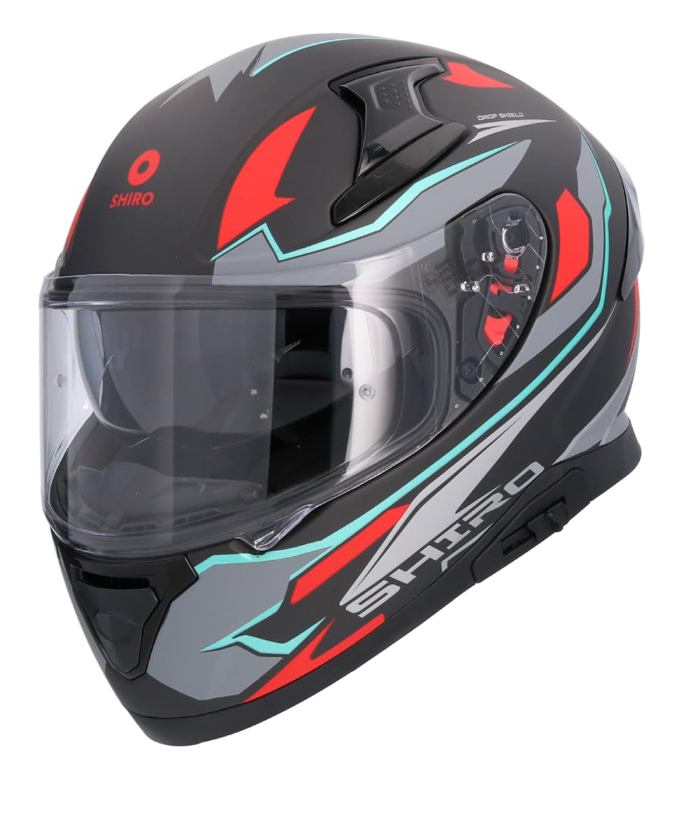 Casque Intégral Shiro Katana Sharp Vert Mat - Homologué 22.06 Avec Écran Fumé Inclus
