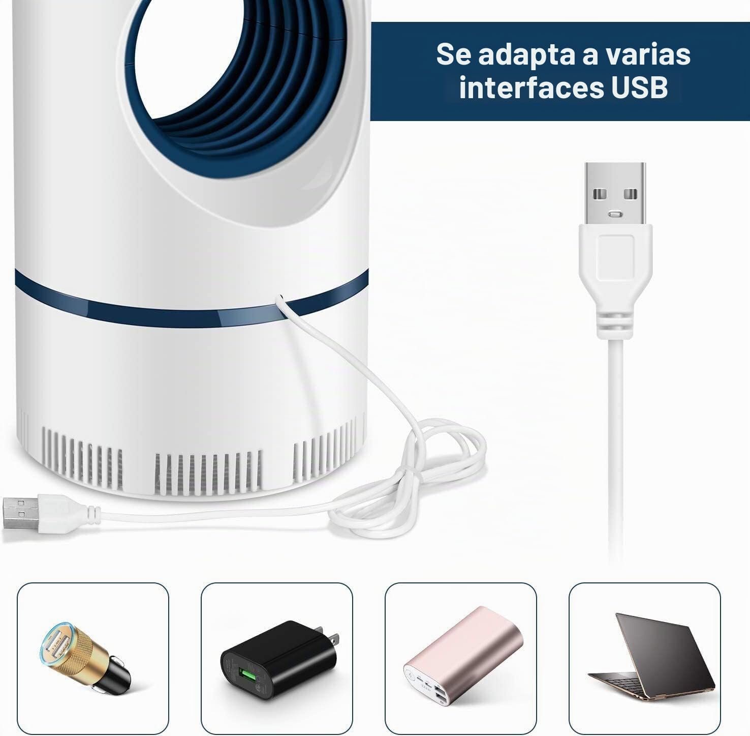 Trampa para mosquitos, Trampa para mosquitos interior, Lámpara USB para mosquitos, atrapa eficazmente mosquitos, moscas e insectos pequeños, Lámpara nocturna LED | BUZZOFF