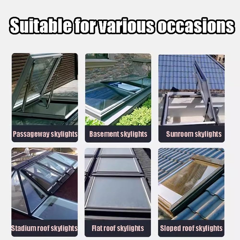 Finestra da tetto con lucernario, con porta di emergenza con doppi vetri, montaggio a filo, accesso ventilato per veranda e giardino (LxP 83,8 x 50,8 cm)