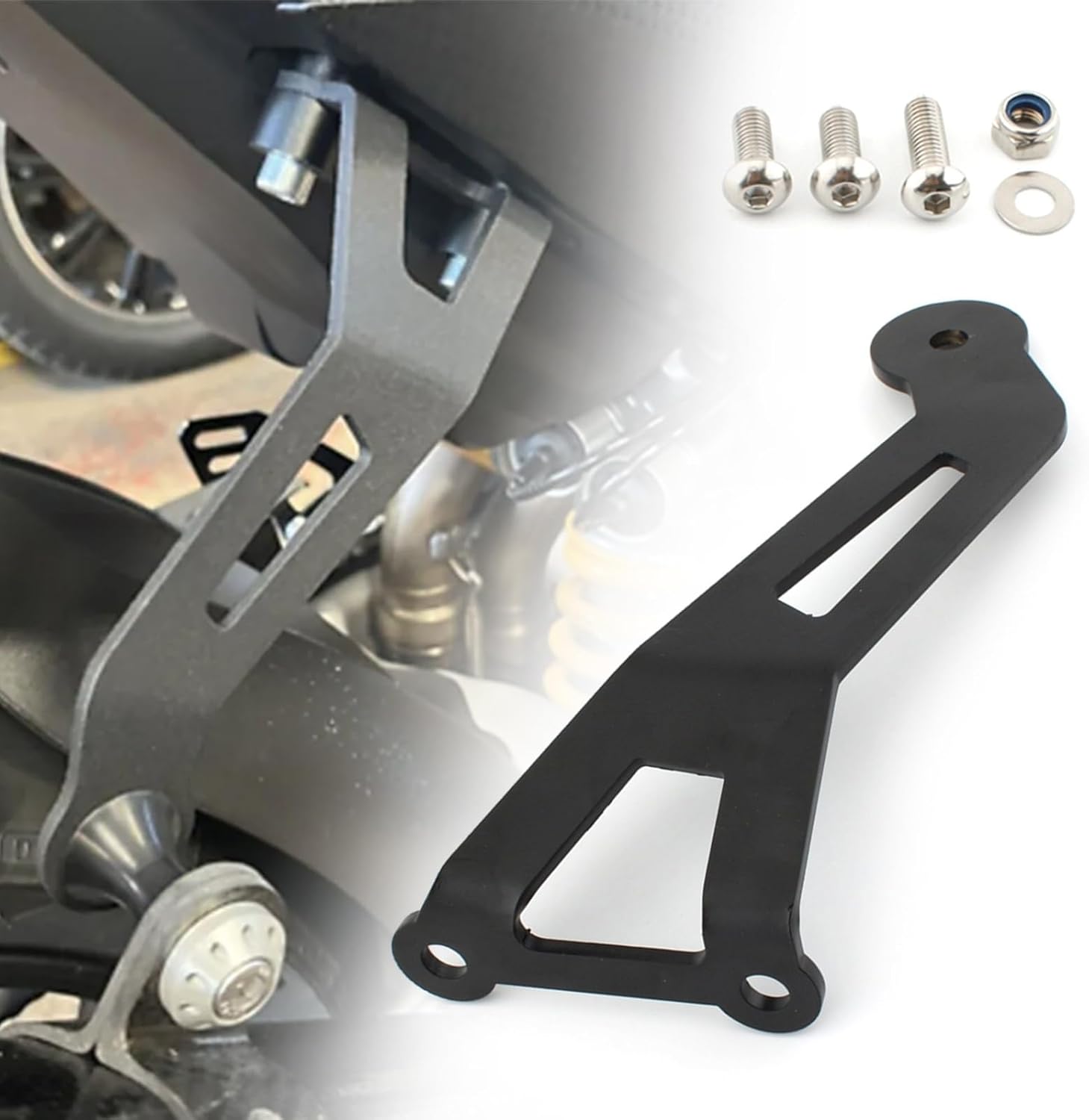 Motorcycle Aluminum Exhaust Pipe Hanger Bracket Muffler Pipe Support Guard Holder Compatible with Aprilia RSV4 Factory/Tuono V4 2021-2023