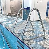 Gruytoie Pool Stair Rail Swimming Pool Handrail for Inground Pools, 304 Stainless Steel Pool Railings, Pool Hand Rail with All Accessories for Pool Entry