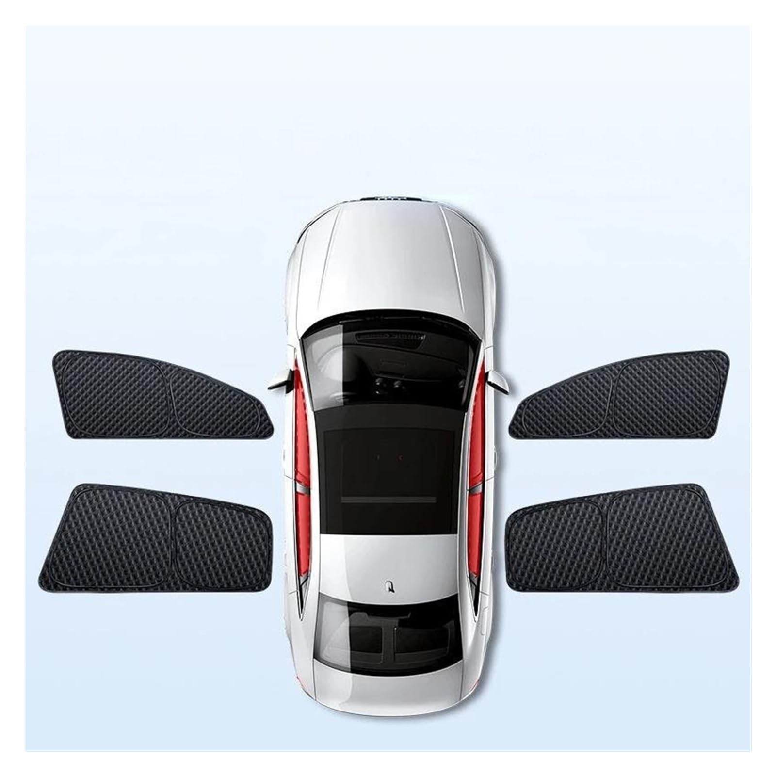 Parasole Auto Parabrezza Interno Per Tesla Per Model Y Parasole Argento Sia Anteriore Che Posteriore Sinistro E Destro Parasole Isolamento UV Parasole(4p side window)