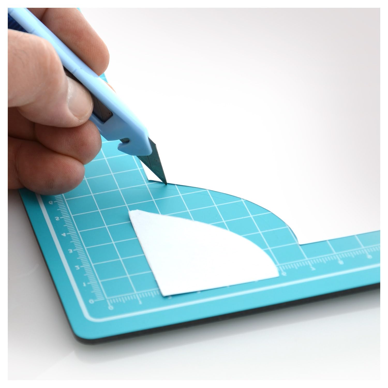 Planche de découpe auto-cicatrisante de grande résistance, quadrillage et règles imprimées, d'une épaisseur de 3 mm, idéale comme protecteur ou base de découpe par Office Box (turquoise, A1)