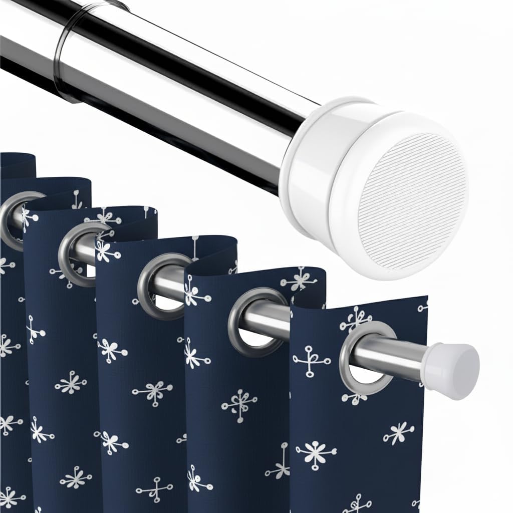 Extendable Curtain Rod - No Drill, Stainless Steel -1