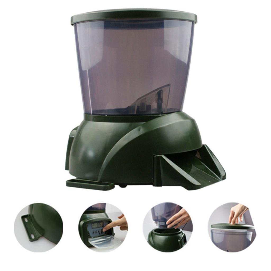 MagiDeal Futterautomat Aquarium, Automatischer Futterautomat für Teichfische, Fische Fischfutterspender 4.25L