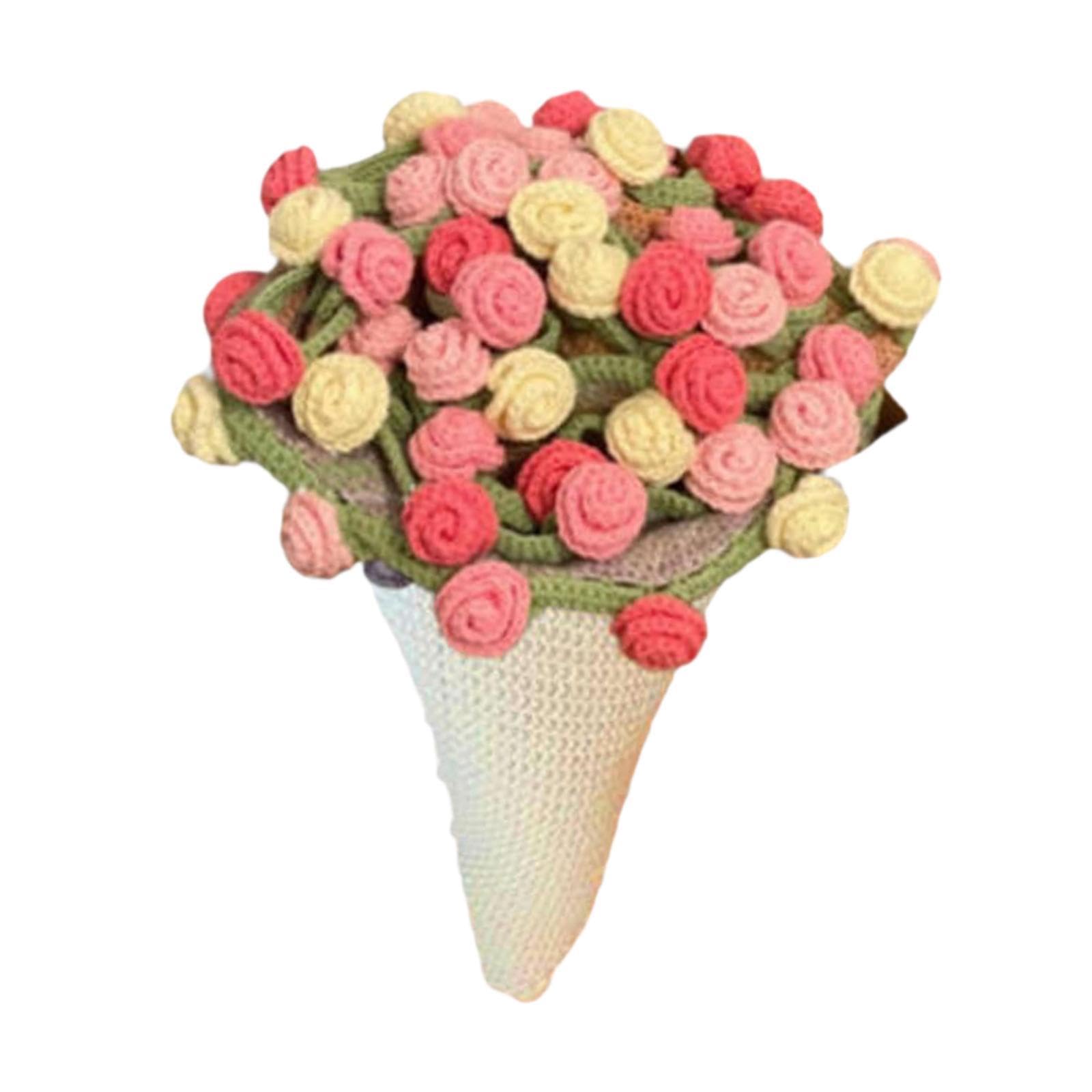MERISHOPP Flower Bouquet Blanket Crochet Kit Gift Decoration for Anniversary Men Women 100cm-image-47