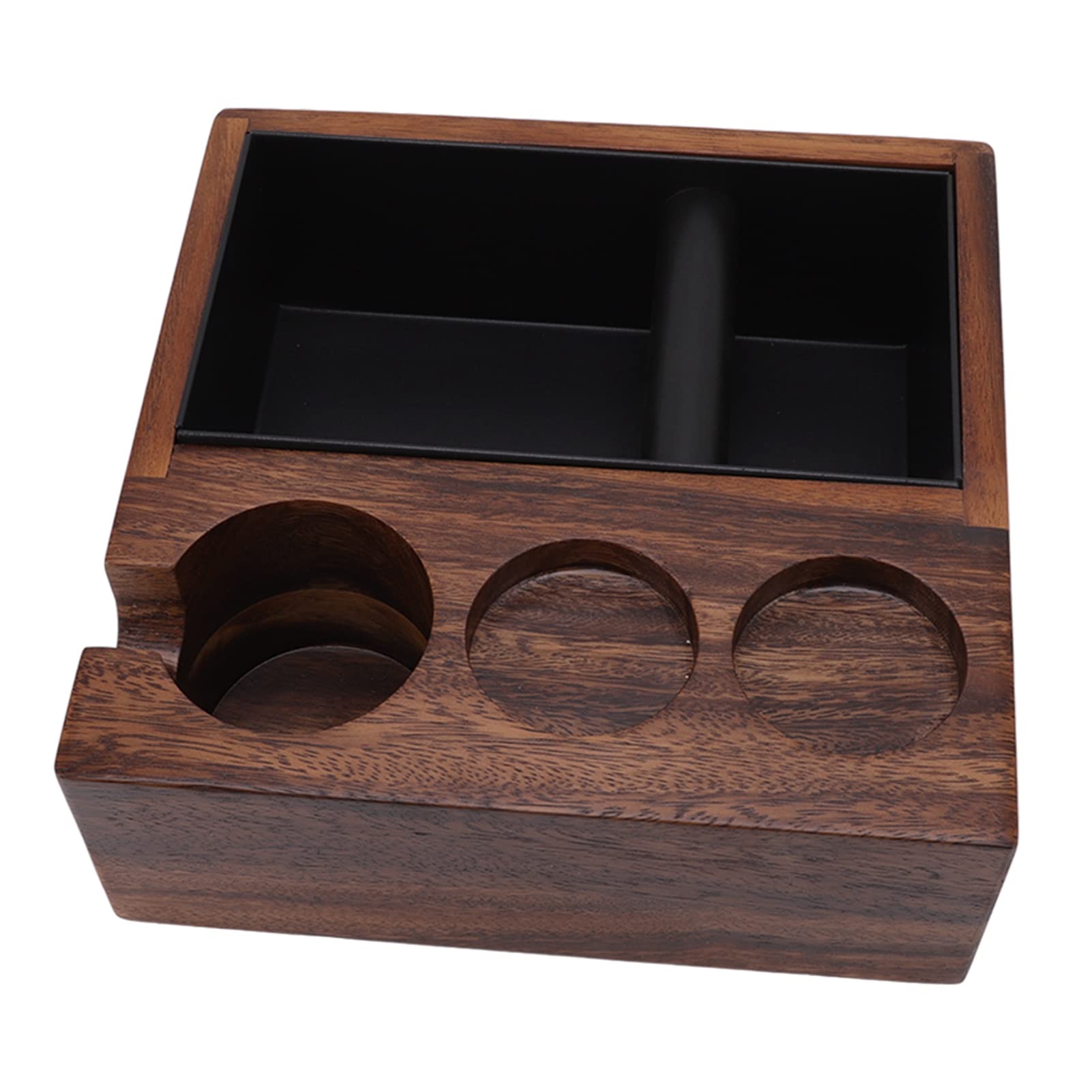 4in1 Holz Kaffeefilter Tamper Halter, Espresso Klopfbox und Tamperstation Kaffeemaschinen ZubehöR Aufbewahrungsboxen FüR Tamper, Verteiler und SiebträGer