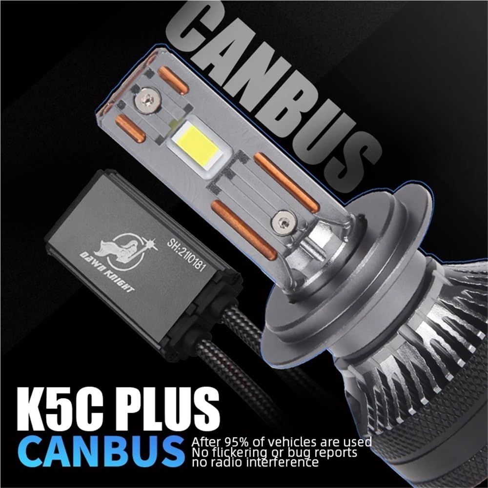 Bombilla LED for faros delanteros de coche, 140 W, K5C PLUS, H7, H11, H1, H4, 4300 K, LED HB3, HB4, doble tubo de cobre, kit de luces LED for coche, 12 V, 2 unidades(4300K White Yellow,9012(HIR2))
