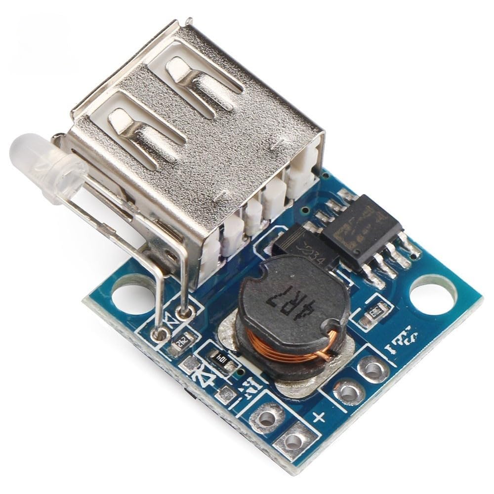 USB-to-Boost Converter 3V to 5V 2A Power Bank with Battery LED Indicator Suitable for Smartphones and Tablets