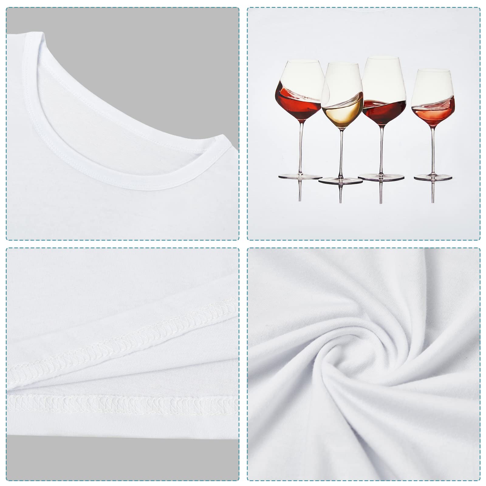 heekpek T Shirt Donna Manica Corta Bianca Cotone Maglietta Manica Corta Donna Casual Girocollo Stampa Estiva Base Tee Bluse