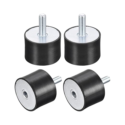 uxcell Rubber Mounts 4pcs M8 Male/Female Vibration Isolator Shock Absorber D40mmxH30mm, for Garage Motor Air Compressor Car Boat Bobbins