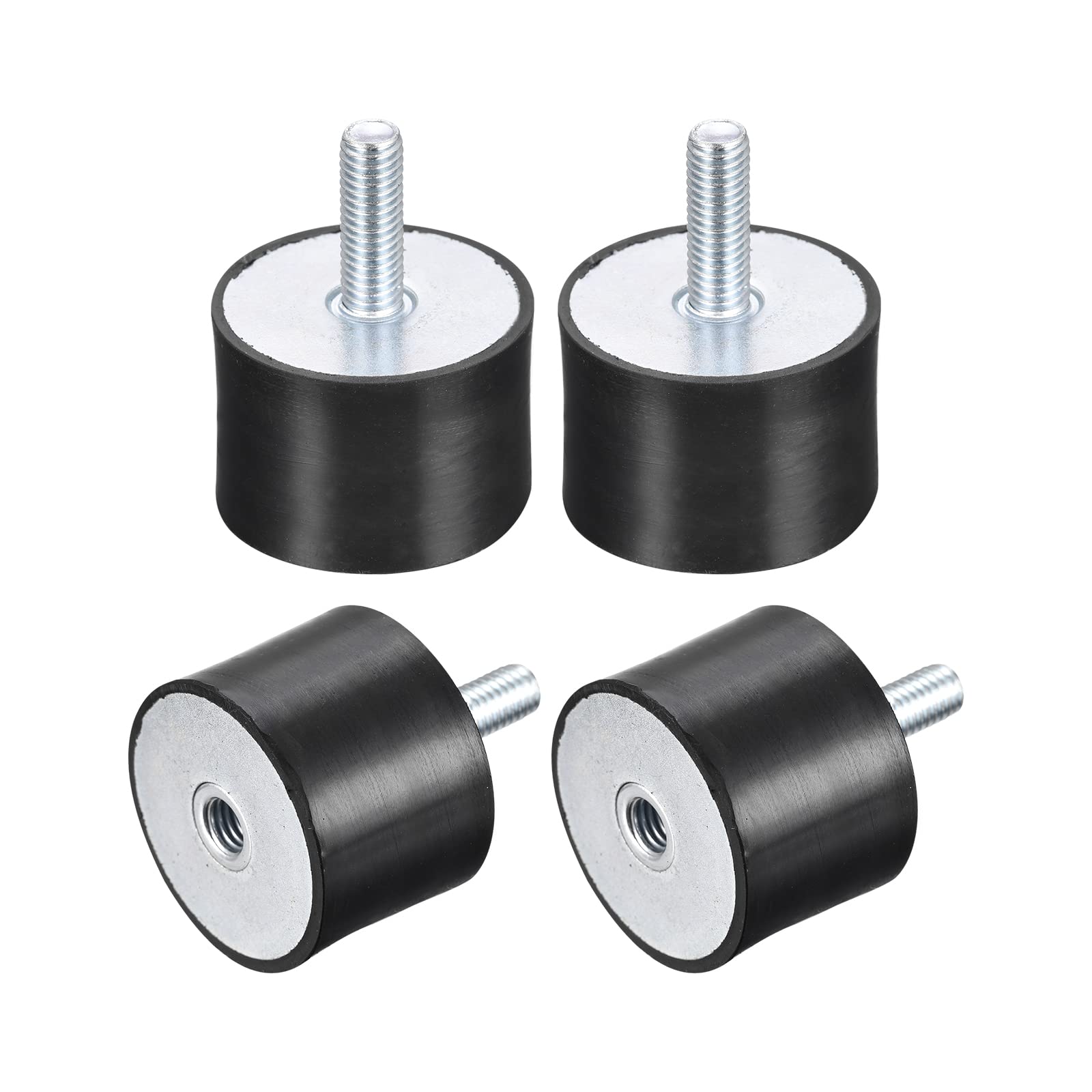 sourcing map Silent Bloc 4pcs M8 Mâle/Femelle Support Caoutchouc Vibration Isolateur Absorbeur Choc D40mmxH30mm, pour Garage Moteur Air Compresseur Voiture Bateau Bobine