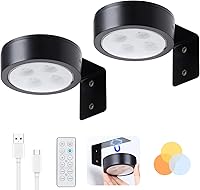 Vista 15 de Paquete de 2 luces inalámbricas para cuadros de pared, luz para cuadros recargable que funciona con pilas con control remoto, luz regulable