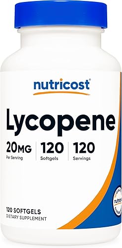 Nutricost Licopeno (20 mg) 120 cápsulas blandas, sin gluten, sin OMG