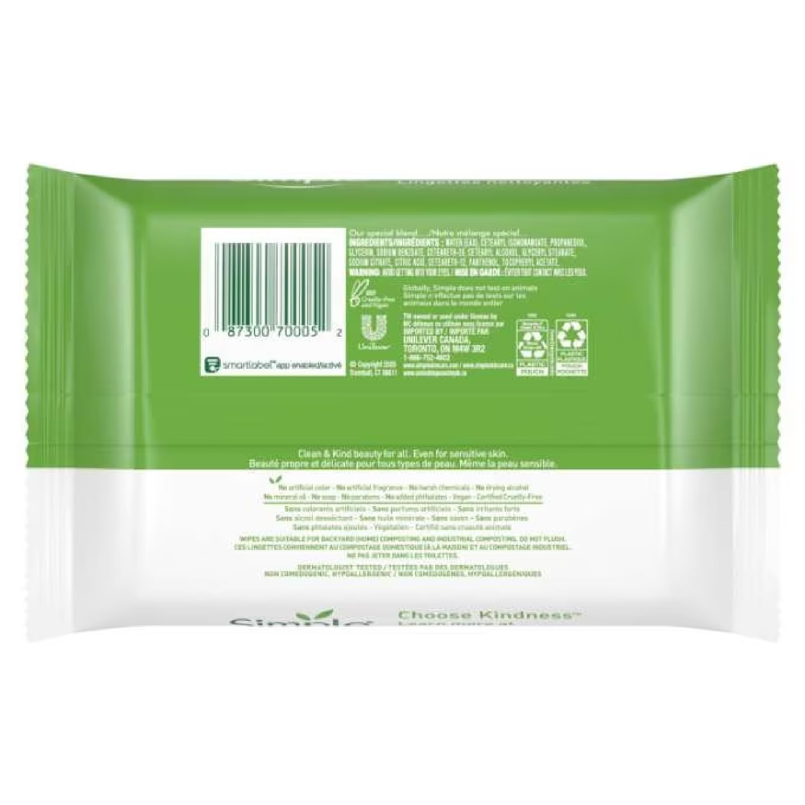 Simple Cleansing Facial Wipes 7 Count (6 Pack)