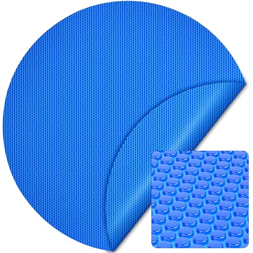 Wiltec Bâche à Bulles Solaire Ronde pour Piscine, Ø 3,6 m, 400 µ, en PE, Couleur Bleue, Couverture Piscine, Chauffage Piscine