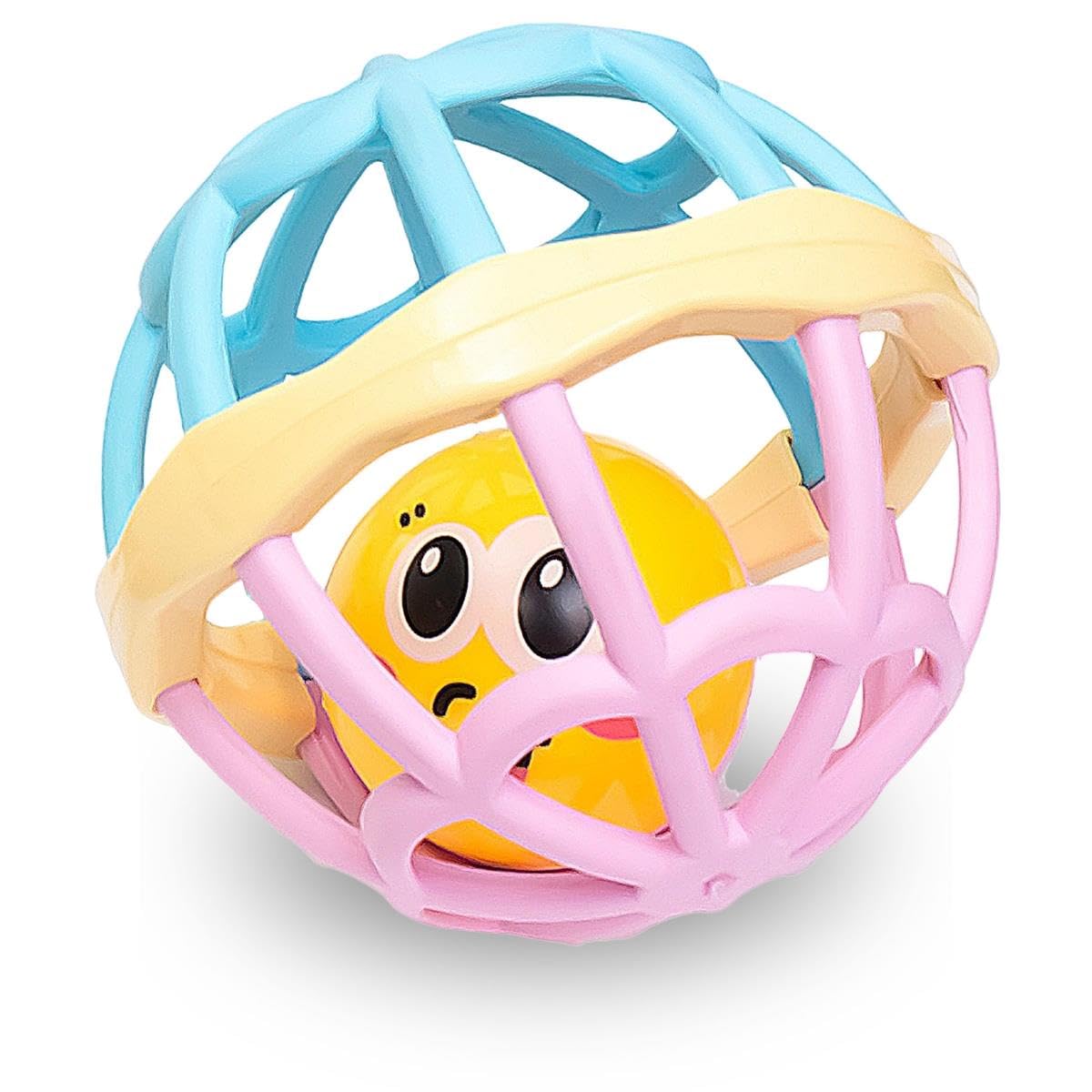 mamabrum MAM183 EDU Baby Spielzeug Set, 6 Montessori Sensorik Spielzeug für 7-12 Monate - Holz Lernspielzeug, Motorik Würfel, Rollbarer Löwe - Entwicklungsfördernd