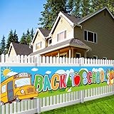 Back to School Decorations Garden Banner, Large 9.8x 1.6Ft Back to School Yard Sign School Bus Decorations, Back to School Yard Decorations Welcome Back to School Banner for Home