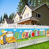 Back to School Decorations Garden Banner, Large 9.8x 1.6Ft Back to School Yard Sign School Bus Decorations, Back to School Yard Decorations Welcome Back to School Banner for Home