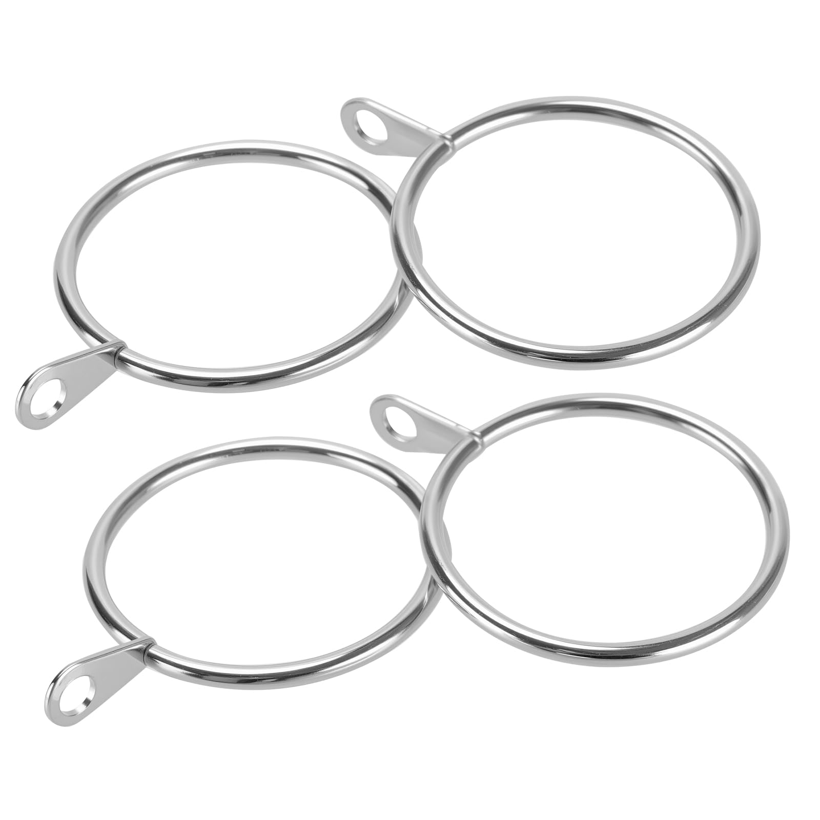 Confezione da 100 anelli per tende in metallo, diametro interno 32 mm, anelli in metallo con occhielli per asta doccia, tendaggi, aste per finestre, argento