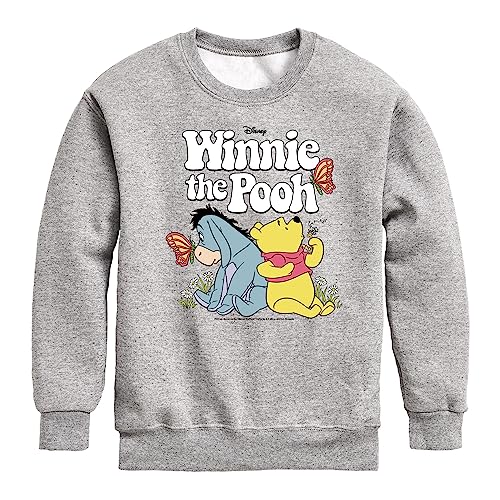 Disney Winnie The Pooh - Butterfly Friends with Eeyore - Toddler and Youth Crewneck Fleece Sweatshirt