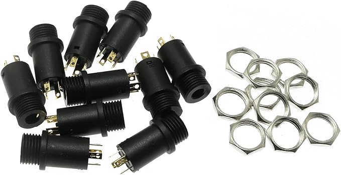 10pcs Conector Jack Estéreo 3.5mm Hembra Montaje Panel miniatura 7