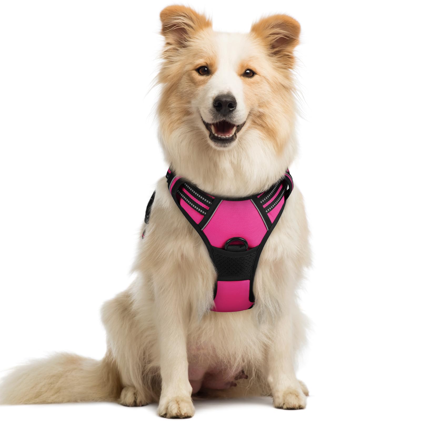 rabbitgoo Hundegeschirr Mittelgroße Hunde, Anti Zug Geschirr mit Kontrolle, No Pull Verstellbar Hundegeschirr Grosse Hunde, Atmungsaktiv Reflexstreifen Brustgeschirr Sichere