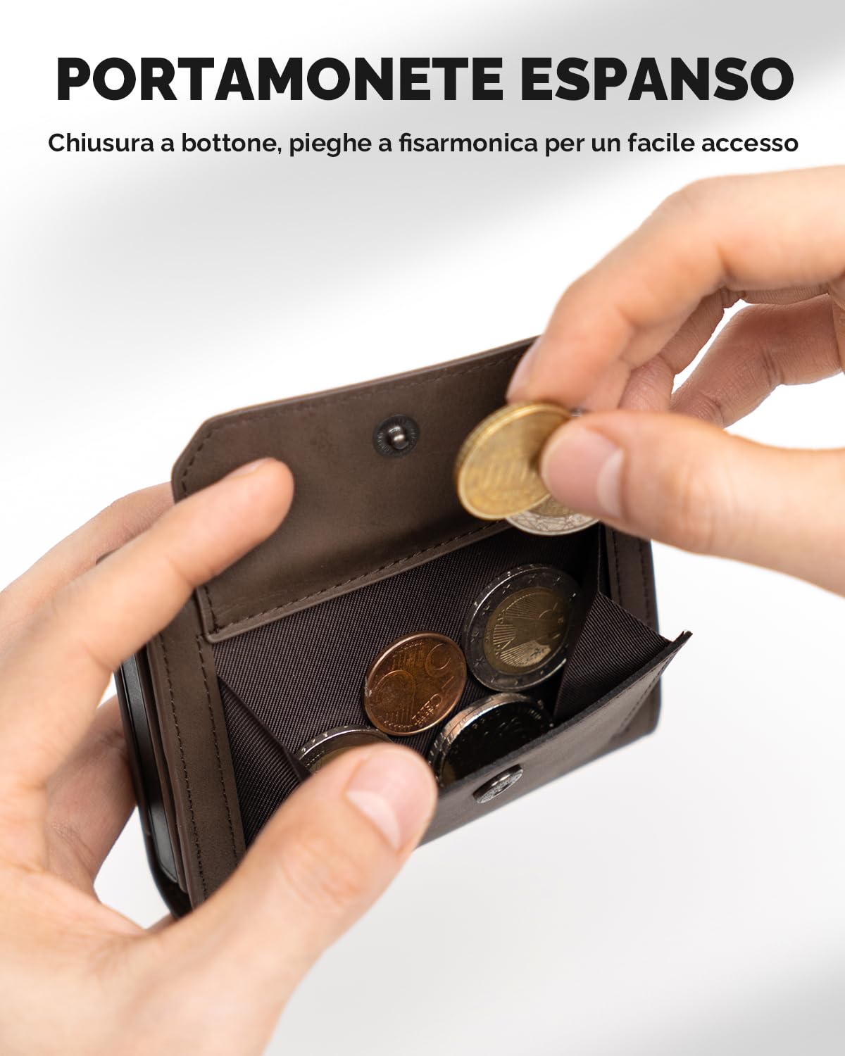 Portafoglio Uomo AirTag Porta Carte di Credito Uomo Portacarte Portafoglio Slim RFID Airtag Wallet Porta Airtag Apple Smart Tag Portamonete Capacità per 9-12 carte Finestra ID di Tasca per Monete