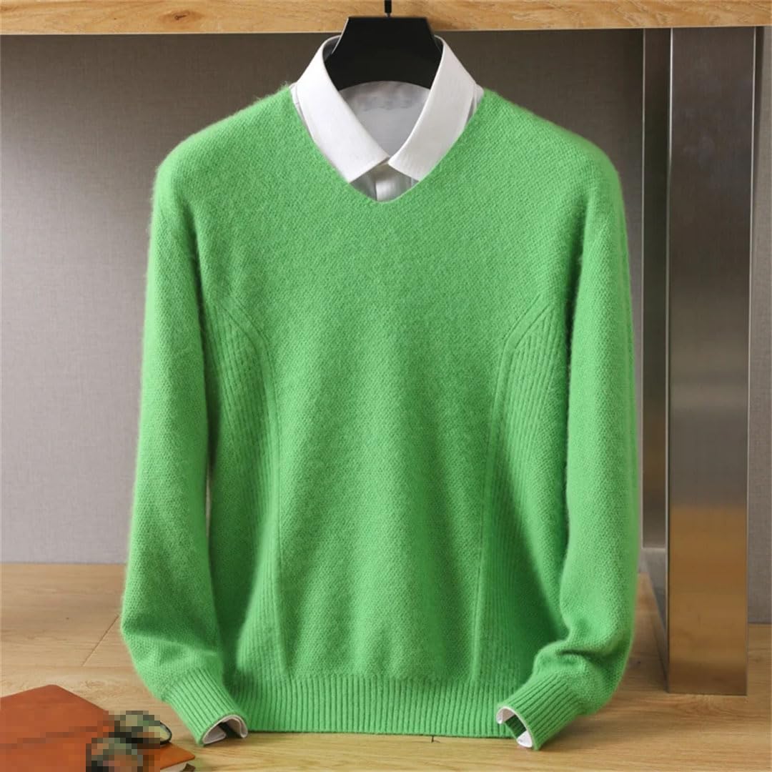 Suéter De Cachemira para Hombre Jerséis con Cuello En V Jersey De Punto Jerséis De Manga Larga Tops