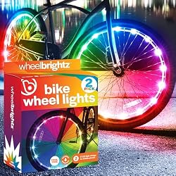 Brightz WheelBrightz LED Bike Wheel Lights - 2026 Edition with Superior Straps & LED-Weatherproof Shield! 14 Colors - Unmatched Durability, Visibility & 48+ Hours of Dazzling Illumination