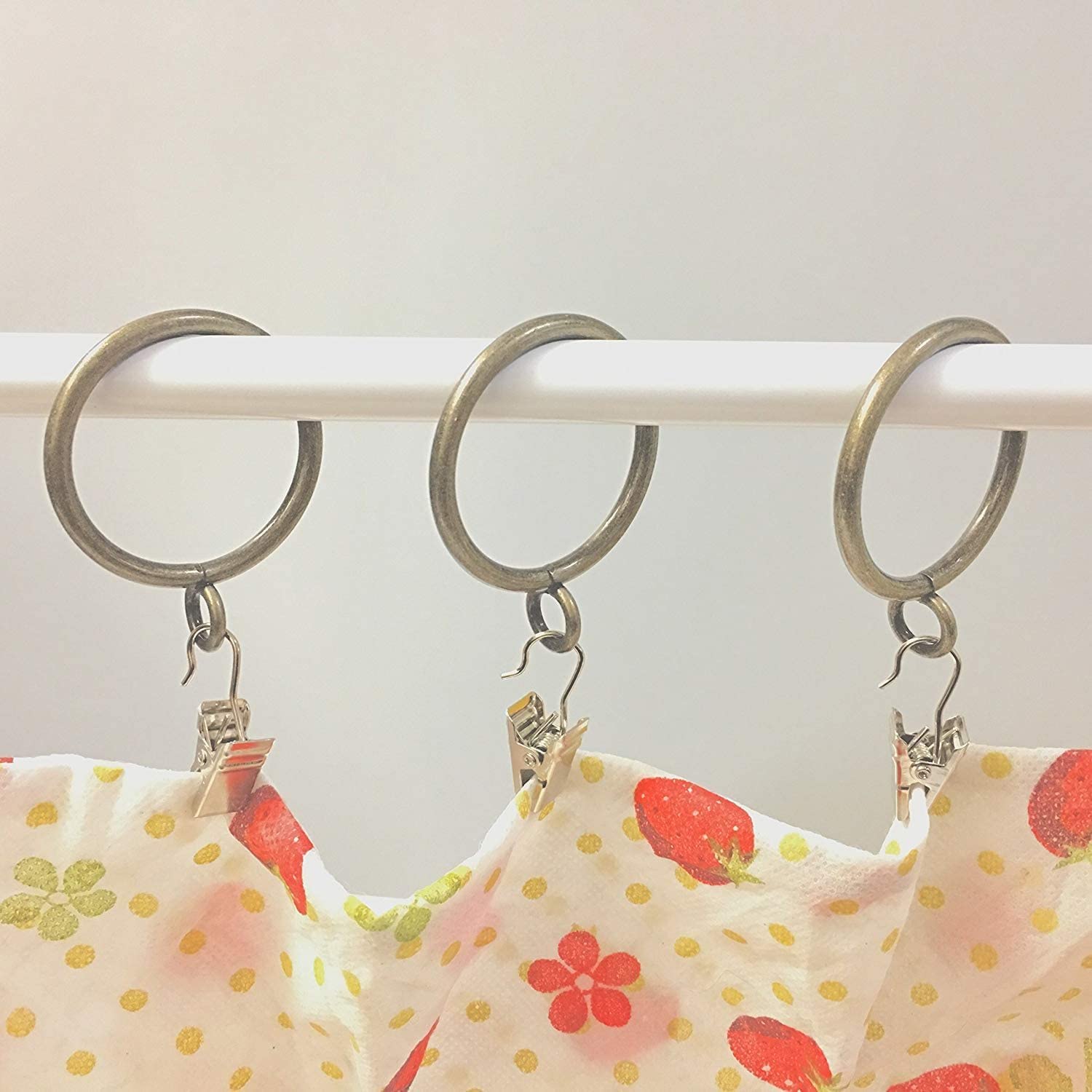 20-Pack Metal Curtain Eyelet Rings- 1.5 Inch Inner Diameter, for Curtain Drapes