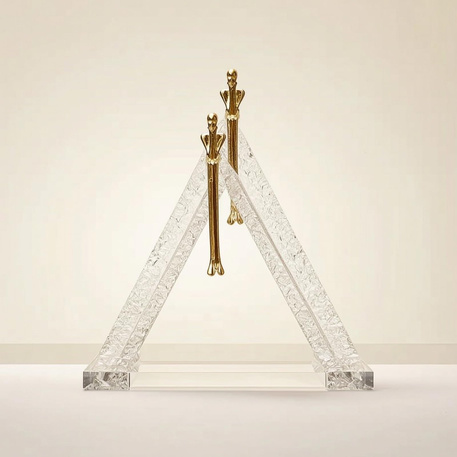 Figura con Base Espejo Artístico Escultura Geométrica Peculiar Estatuilla Humana para Recibidor