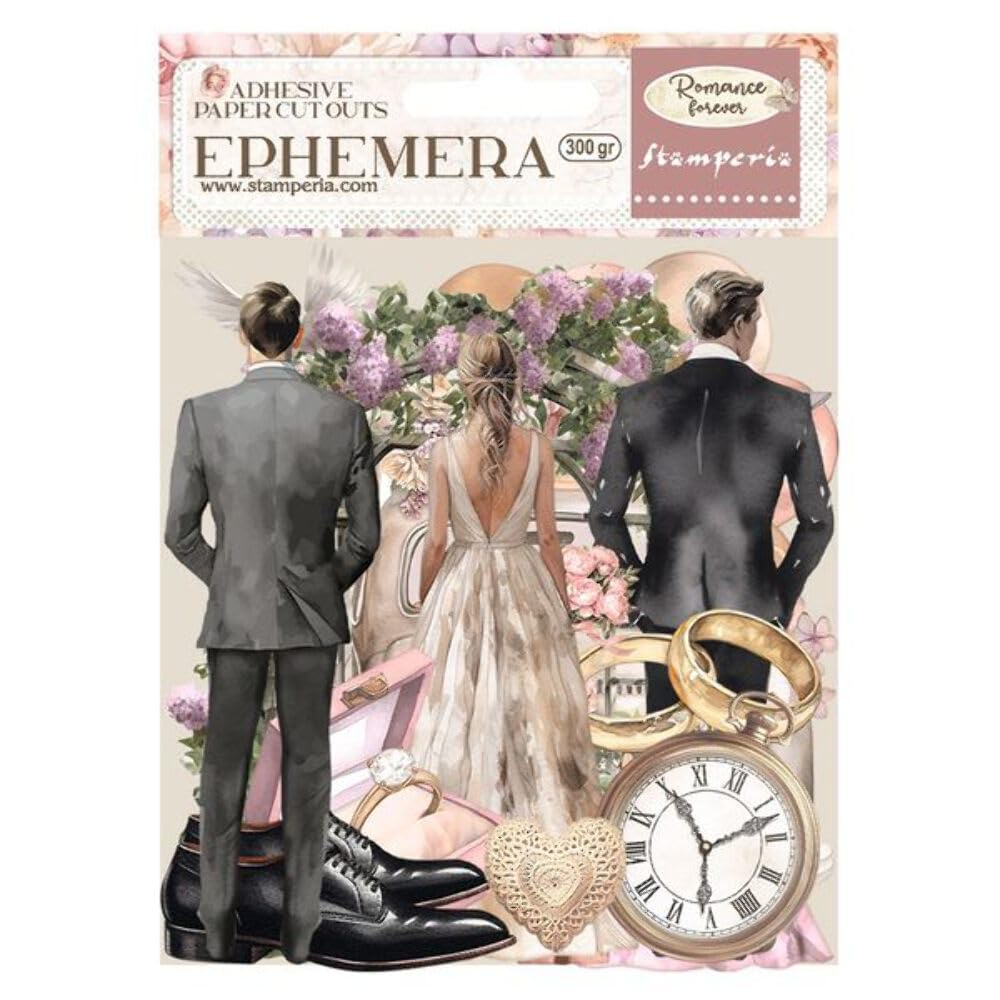 Stamperia International KFT Stamperia Ephemera Romance Forever Ceremony Edition, Multicoloured, 10 x 21 cm