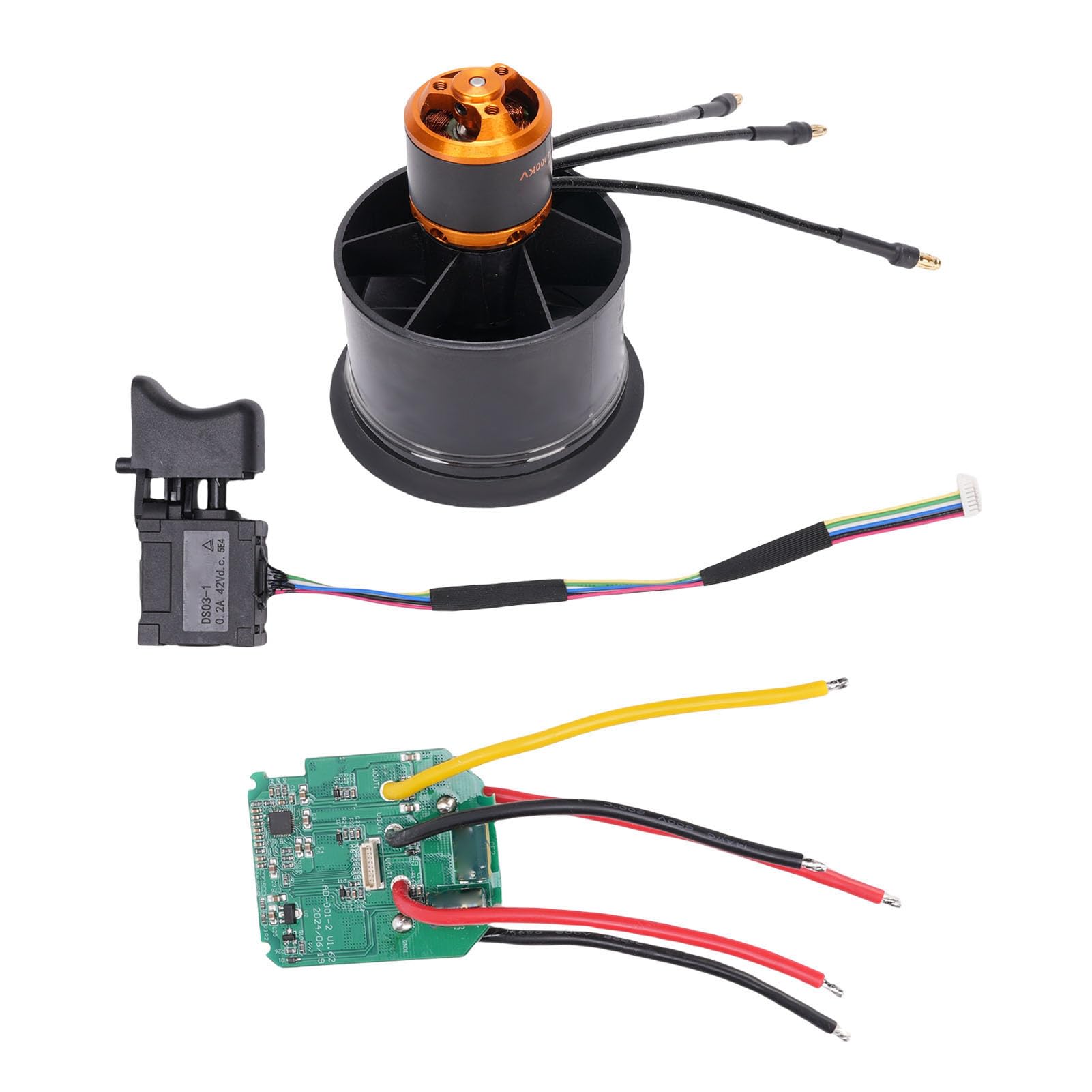 Domary Ventola Elettrica Intubata Motore da 50 Mm 4000 KV con Scheda di Controllo per Hobbisti Aerospaziali e Fai-da-te