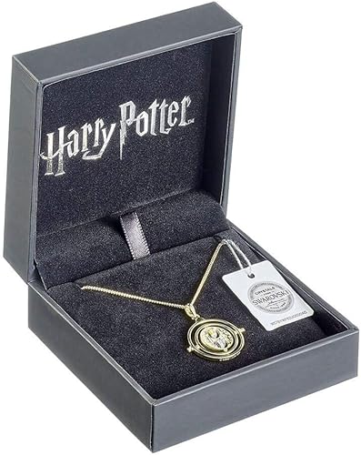 Miniatura 3 de Time Turner - Collar de plata de ley bañado en oro con cristales, Plata esterlina, Cristal