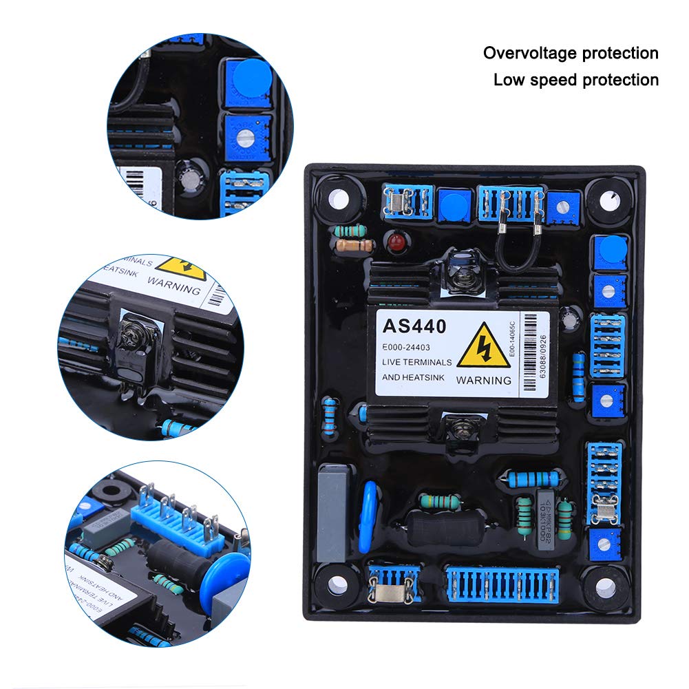 Generic Regolatore di Tensione Automatico AS440 Regolatore di Tensione del Generatore Ad Alta stabilità per Accessori per Generatori Monofase 190-264 V CA