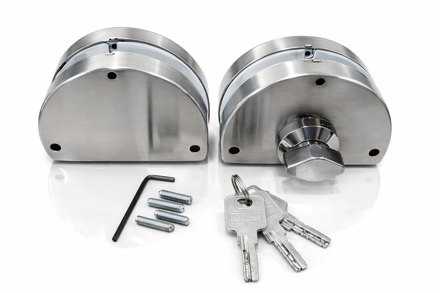Master Glass Door Lock | One Side Key, One Side Knob | Stainless Steel - Silver | 5 Year Durability for Office, Shop & Home — Amazon image 5