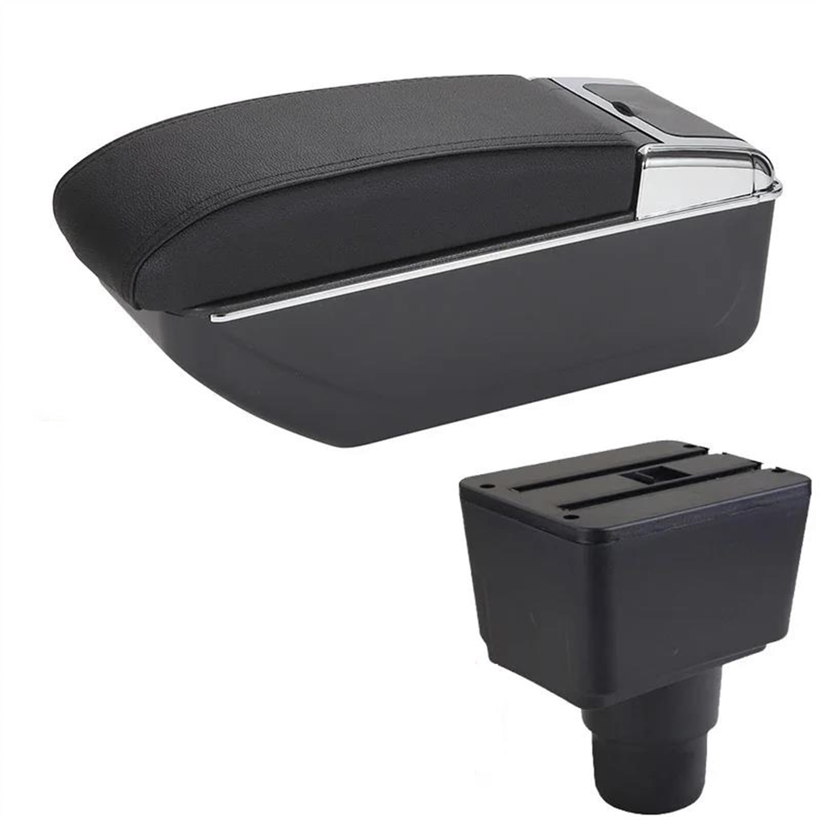 NOHEEU Car Armrest Box Accessories Interior Details Retrofit Storage For EcoSport 2018-2021(B2 Black line 7USB)
